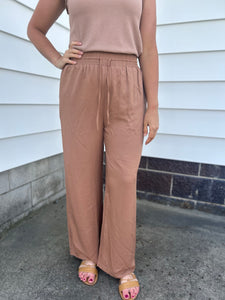 Drawstring Wide Leg Pants