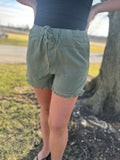 Green Woven Shorts